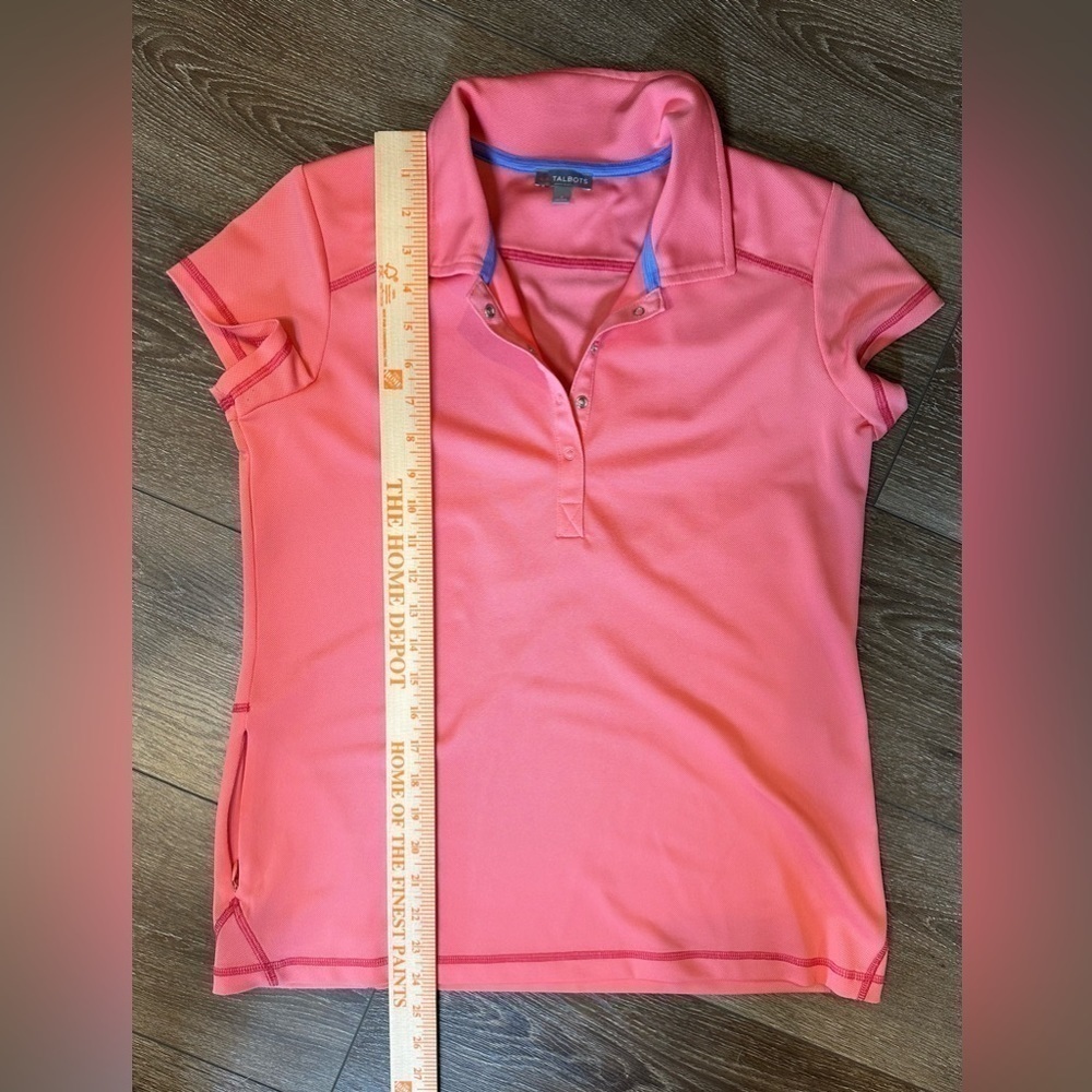 Talbots Golf Polo Shirt w/ Pocket in coral pink - Picture 7 of 9